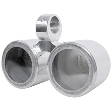 Imagem de Rockville Gabinete de alto-falante duplo Wakeboard, 16,5 cm, prata polida, alumínio