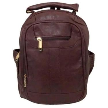 Imagem de Mochila Feminina Pequena Compacta Casual Sintética Cores Variadas - Bl