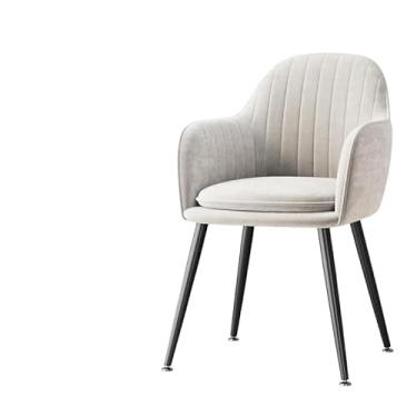 Imagem de XINCHANG Poltrona cadeiras de lazer para sala de estar, cadeira estofada de leitura com detalhes de maquiagem, cadeiras de escritório com pernas de metal (branco [pernas pretas, sem travesseiro])