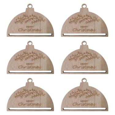 Imagem de Fancyes 6Pcs Enfeite de Natal Macrame Enfeite de Natal Pendurado na Parede Semi Círculo Artesanato Decoração de Árvore de Natal para Decoração Sazonal de, Galhos