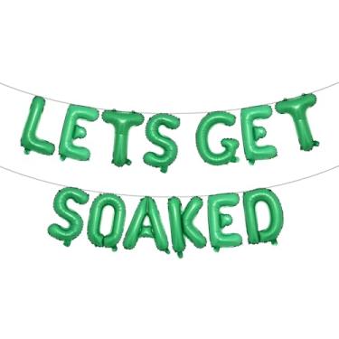 Imagem de Lets Get Soaked Birthday Decoration Pool Beach Lets Get Soaked Balloons Splish Splash Birthday Balloons Pool Birthday Party Decoration Balloons (LETS GET SOAKED Green)