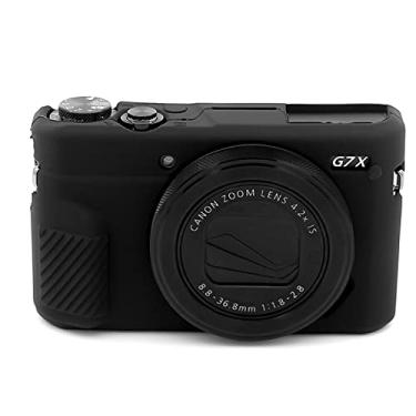 Imagem de Easy Hood Capa G7X Mark II de silicone para câmera G7X, capa protetora de silicone macio para câmera DSLR Canon Powershot G7X Mark II (preto)