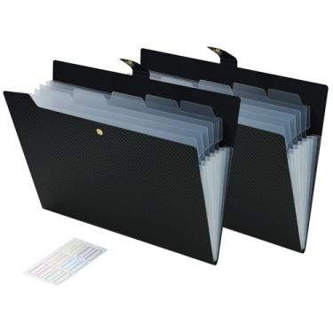 Imagem de Pasta de arquivo expansível com 7 bolsos, organizador de arquivos sanfonado com etiquetas organizador de recibos de notas de papel portátil para documentos para material de escritório escolar, tamanho