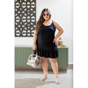 Imagem de Vestido Curto Plus Size Balada Ciganinha Tubinho Alcinha Regata Moda B