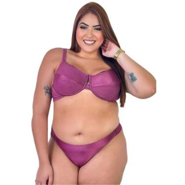 Imagem de Biquíni Aro Canelado Plus Size Sem Bojo Calcinha Fio Duplo - Missatti,