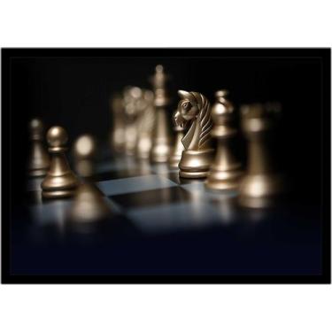 Imagem de Quadro Decorativo Xadrez Tabuleiro Jogos Com Moldura RC048 - Vital Pri