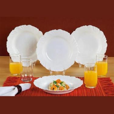 Imagem de Jogo de Jantar De Vidro Branco 8 Peças Copos E Pratos - NADIR FIGUEIRE