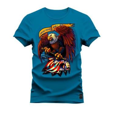Imagem de Camiseta Confortável Premium Estampada Aguia American - Nexstar, M, Az