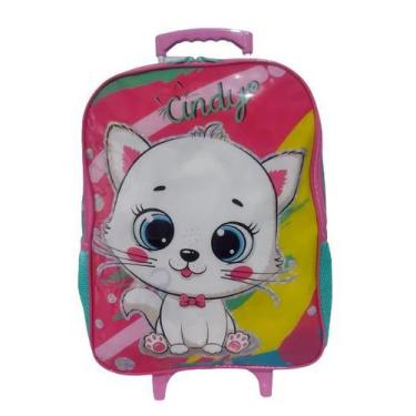 Imagem de Mochila de Carrinho Escolar Infantil G Luxcel Gatinha Cindy, Verde