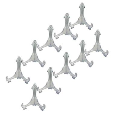 Imagem de Kit com 10 Suportes Acrílico Transparente Para Prato 15cm