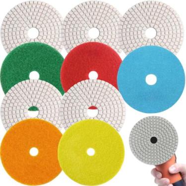 Imagem de 5 X Lixas 4 Pol. 100mm Diamantada Grão Discos Liso Polir Lixadeira Gra