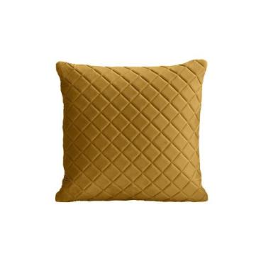 Imagem de Almofada Tressê 50x50cm Veludo Amarelo - Nexta Casa