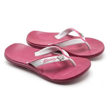 Imagem de Sandália Chinelo de Dedo Feminino Preto e Rosa Para Esporão Super Maci