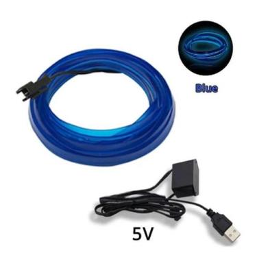 Imagem de Iluminação LED AZUL GELO 3 METROS Com USB - Gusta Car Parts