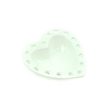 Imagem de Bowl de Cerâmica Formato de Coração Branco Fundo 19x18x5cm 8629 - Lyor