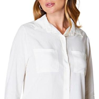 Imagem de Camisa Feminina Manga Longa Social Casual 2 Bolsos Trabalho-Feminino