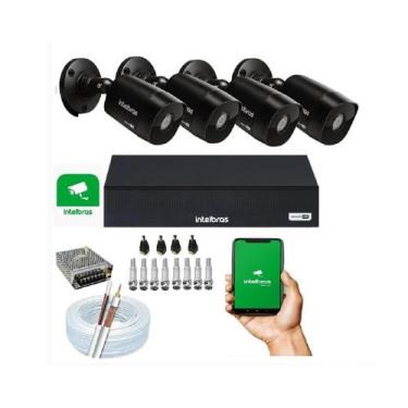 Imagem de Kit 4 Câmeras Segurança Black VHD 1220 Bullet - Intelbras