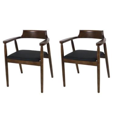 Imagem de Kit Conjunto 2 Cadeiras De Jantar Restaurante Eventos Crosshatch Madei