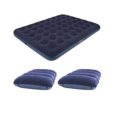 Imagem de Colchão inflável casal camping 191 x 137cm + 2 travesseiros - OMEGA