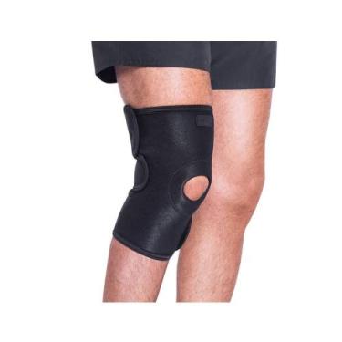 Imagem de Joelheira Ajustável com Reforço Patelar Kestal Ortopédica, Preto