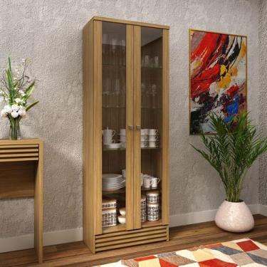 Imagem de Cristaleira Natural com 2 Portas em Vidro CR6002 Tecnomobili