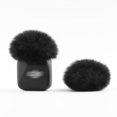 Imagem de LEFXMOPHY Para-brisas para DJI MIC MINI microfone sem fio 2024 versão mais recente protetor de vento peludo, capa Deadcat, pacote com 2, preto