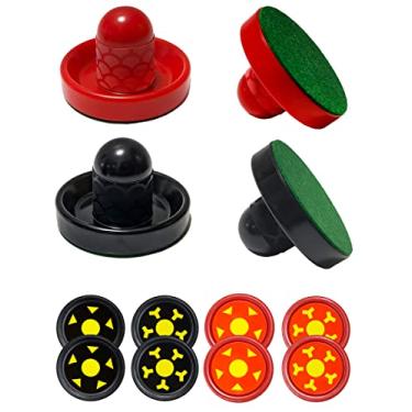Imagem de Joovon Discos e Remos de Air Hockey, Atacantes Antiderrapantes e Discos de Air Hockey Dinâmicos, Remos de Air Hockey para Adultos e Crianças, Acessórios de Reposição para Mesas de Air Hockey(Vermelho