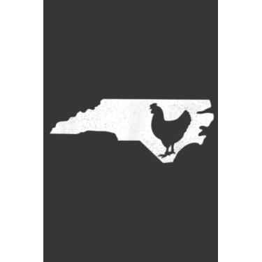 Imagem de North Carolina Chicken Nice Poultry Farmer Gift State NC: Lined Journal Notebook To Do Schedule, Medium 6x9 Inches, 100 Pages, Printed Cover