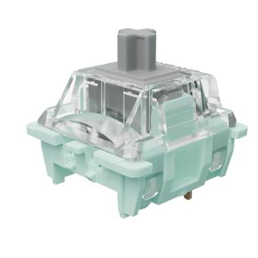 Imagem de Kutethy X Gateron Jade Series 3.0 interruptores prateados de mola dupla, 3 pinos 45gf lineares/pré-lubrificados para teclado mecânico (prata, 108 peças)