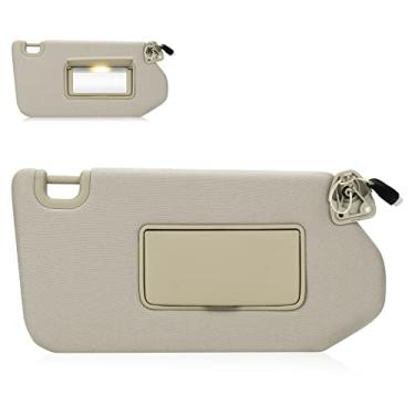 Imagem de Hurotoms Viseira de sol lateral do passageiro direito com luz para 2013 2014 2015 2016 2017 2018 Nissan Pathfinder / 2014 2015 2016 2017 Infiniti QX60 / 2013 Infiniti JX35, substitui # 96400-9PB0A Conjunto de viseira