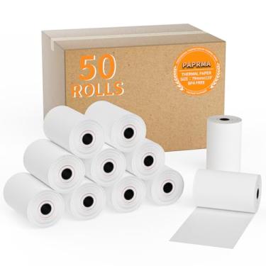 Imagem de PAPRMA Recibo de papel térmico de 9,5 cm x 36,3 m, 50 rolos, papel de recibo, papel de caixa registradora, para máquina de cartão de crédito, impressora de terminal quadrado