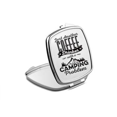 Imagem de SpreadPassion Apenas mais um bebedor com um espelho compacto de problema de acampamento, espelho fotográfico, espelho de maquiagem de viagem pequeno espelho portátil, espelho de bolso portátil, ideia