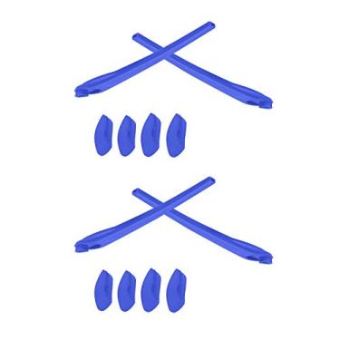 Imagem de SmartVLT 2 pares de meias de substituição azuis e kits de nariz para Oakley Flak 2.0 XL OO9188