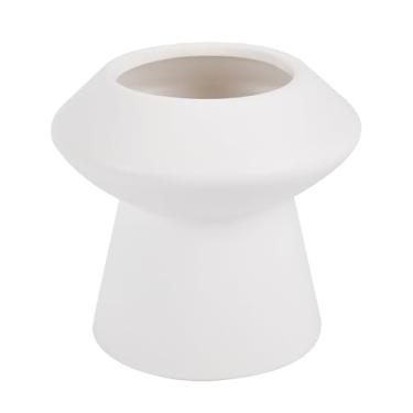 Imagem de Restaurantware - Vaso de flores de mesa, 1 vaso decorativo de cogumelo - Vaso de cerâmica minimalista, moderno, branco, use flores frescas ou artificiais, para cozinha, casa, sala de estar, escritório