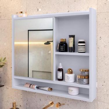 Imagem de Espelheira Suspensa Para Banheiro 1 Porta e Nichos  Cores - Gaio Marca