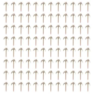 Imagem de Pregadas de Cerca de Arame de 100 Pcs, Prendedores de Cercas de Metal Pregos de Alça de Alcance Multifuncional Com Fivela de Armazenamento Parafusos Estáveis ​​fixador de Fio