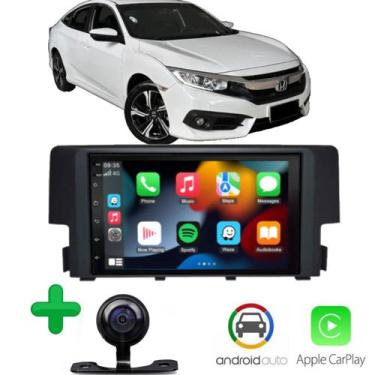 Imagem de Multimidia 17/21 Honda Civic Android Auto Car Play Gps 7 Pol - E-TECH 