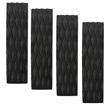 Imagem de Almofadas de tração para prancha de surf, 4 peças pretas de tração frontal para surf, skimboards, shortboards, longboards e caiaque