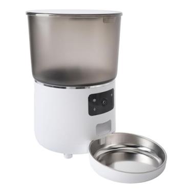 Imagem de Alimentador de Animais Automático, 4l Cronometrado Alimentador de Animais de Estimação Dispensador de Alimentos Secos para Gatos e Cães, Dispensador de Alimentos para (Plugue nos