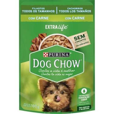 Imagem de Kit com 15 unidades - Ração úmida Dog Chow cães filhotes carne sachê 1