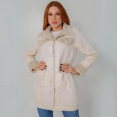 Imagem de Jaqueta Feminina Sarja Oversized Bolso Frontal Forrada-Feminino