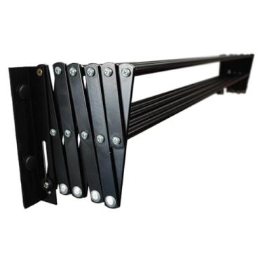 Imagem de Varal Sanfonado 120 cm Parede Retrátil Alumínio(Preto)
