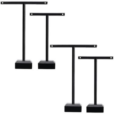 Imagem de SUNNYCLUE 2 tamanhos de suportes de exibição de brincos de acrílico conjunto de suporte de joias organizador de brincos T bar Arcylic preto colares pulseira brincos brincos joias suporte de exibição