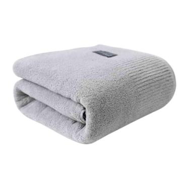 Imagem de JUSHZ Conjunto grande de toalhas de banho, toalhas de banho para adultos, toalha de banho para casa de banho, algodão penteado macio, macio e absorvente (cinzento, 180 x 90 cm)
