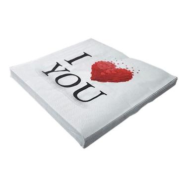 Imagem de Guardanapo De Papel Estampado I Love You 32cm X 32cm - 20 Un