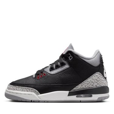 Imagem de Nike Tênis infantil Air Jordan 3 retrô, Preto/vermelho fogo - cinza cimento, 18