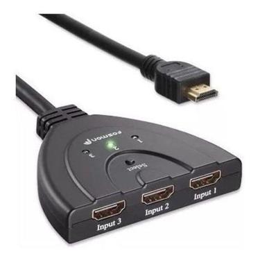 Imagem de Hub Hdmi Switch 3X1 Adaptador Cabo 3 Entradas E 1 Saída