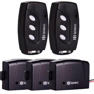 Imagem de 2 Controle Remoto Portão Eletrônico Alarme 3 Canais com Clip de Fixação + 3 Controle Tx Car Farol Luz Alta Carro Moto