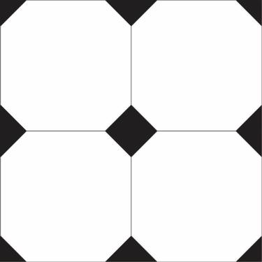 Imagem de Adesivo Piso Ladrilho Branco Com Preto Antiderrapante