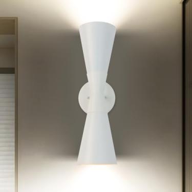 Imagem de LPRZSG Luminária De Parede Interna Moderna Para Cima E Para Baixo, Luminária De Parede Branca De Meados Do Século, Luminária De Parede Interna Com Fio, Para Sala De Estar, Banheiro, Quarto, Corredor